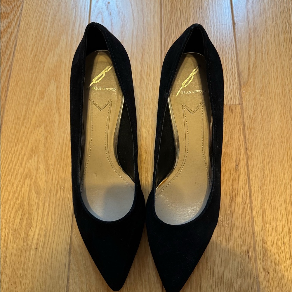 Brian Atwood Classic Black Suede Heels